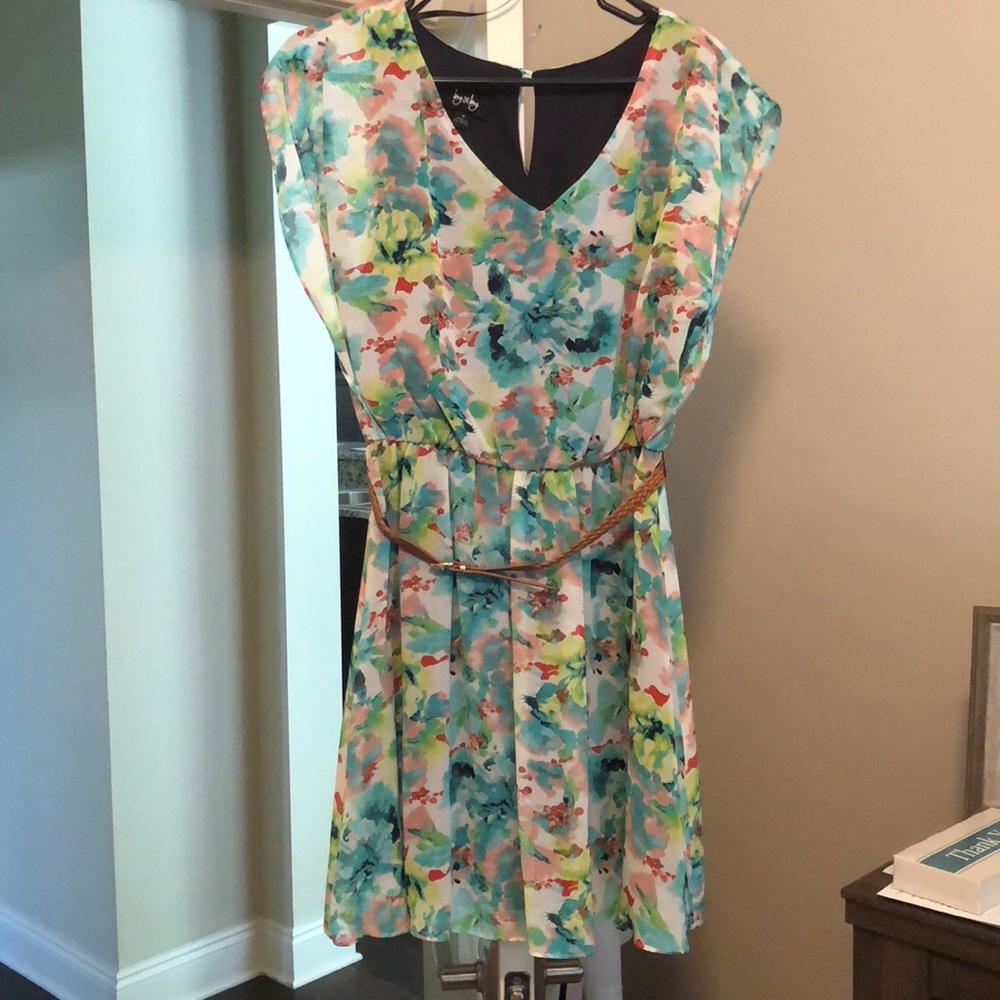 Floral dress with belt